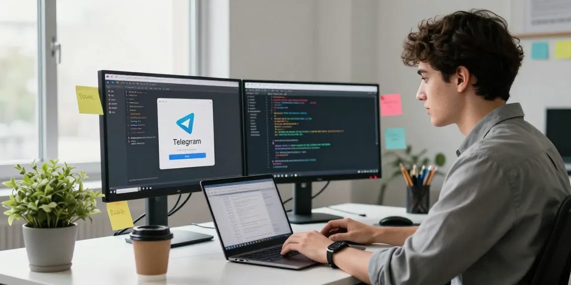 Explore the versatile features of Telegram Download in a modern workspace