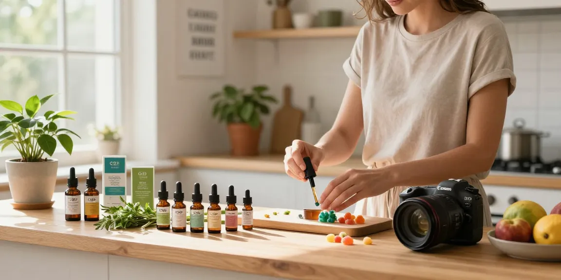 CBDNorth products displayed in a bright kitchen, showcasing wellness and natural ingredients.