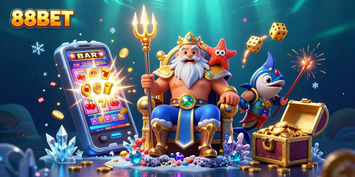 Experience thrilling wins with 88BET amidst a vibrant underwater casino adventure