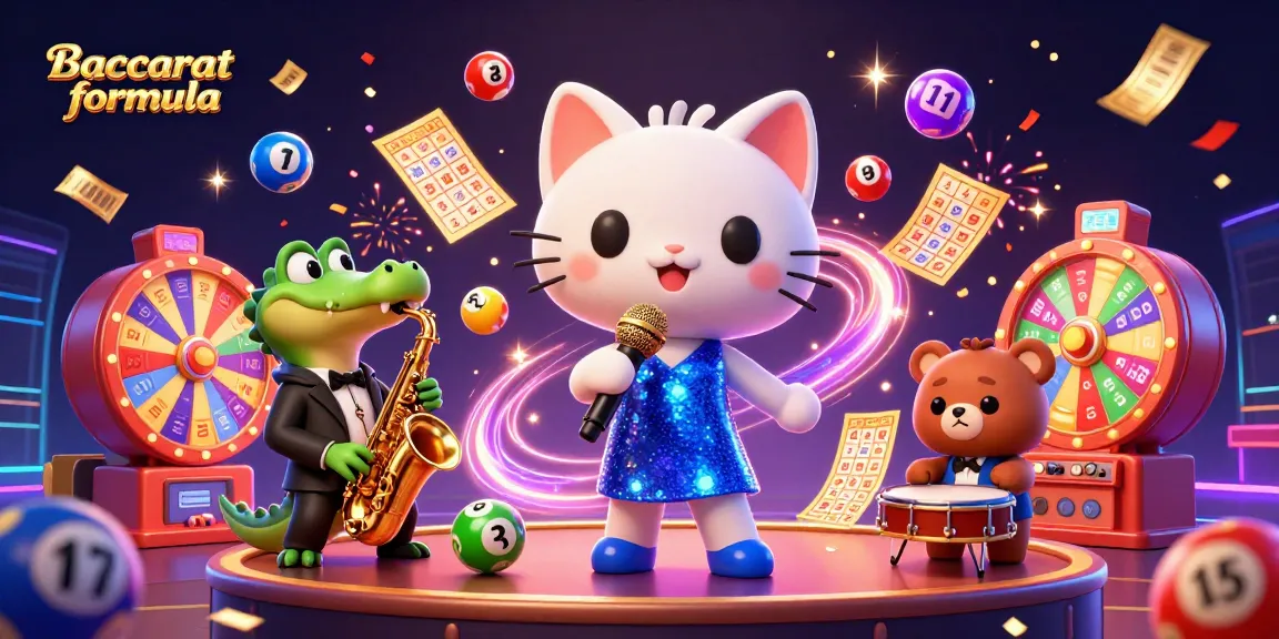 Experience winning with the Baccarat formula in a vibrant casino scene with lively characters and dynamic elements.