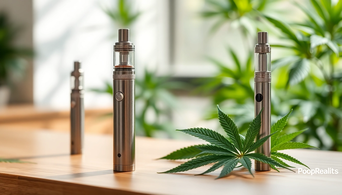 Cannabis Vape pens displayed elegantly against a natural backdrop highlighting premium quality.