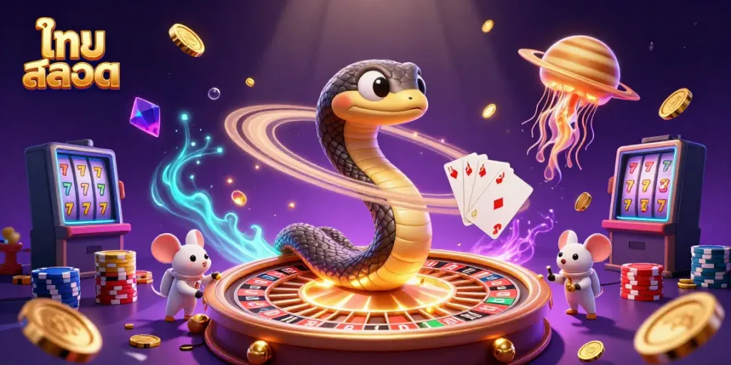 Engage in ไทย สล็อต gameplay as astronaut mice bet on a cosmic roulette wheel.