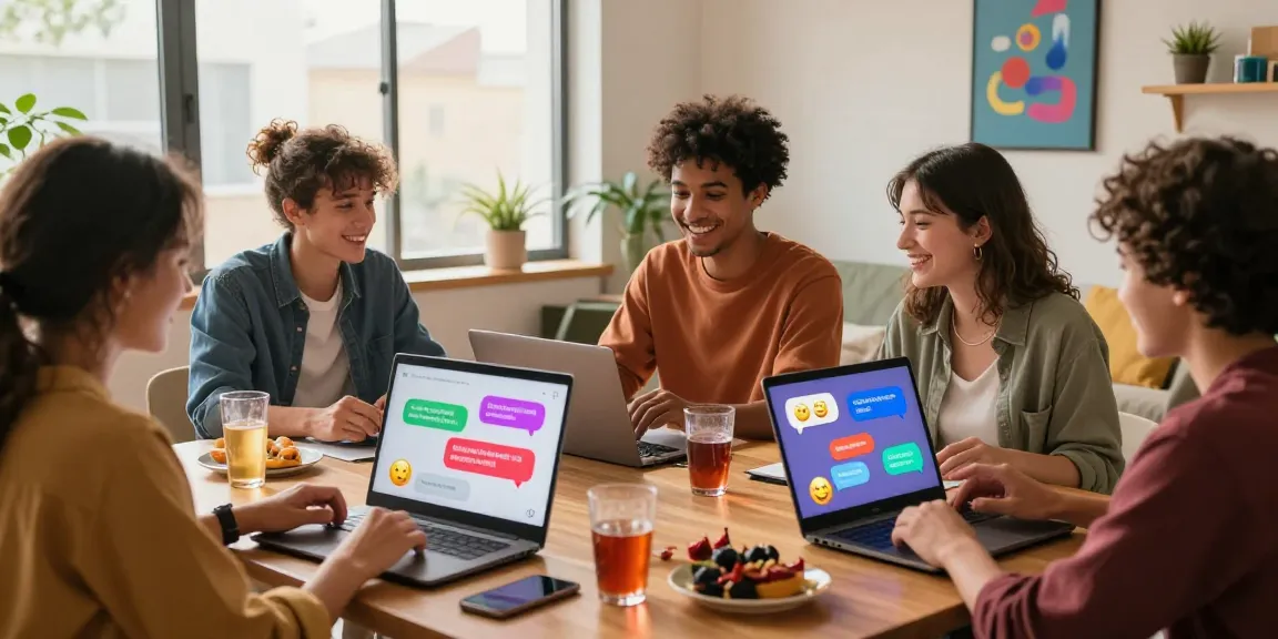 Engaging spicy chat scene with users lively chatting in a digital room.
