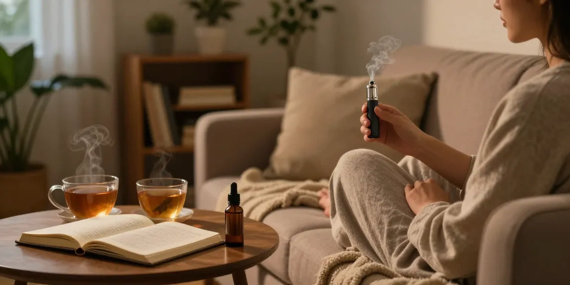 Enjoy the pure experience of a thc weed vape while relaxing with CBD oil and herbal tea.