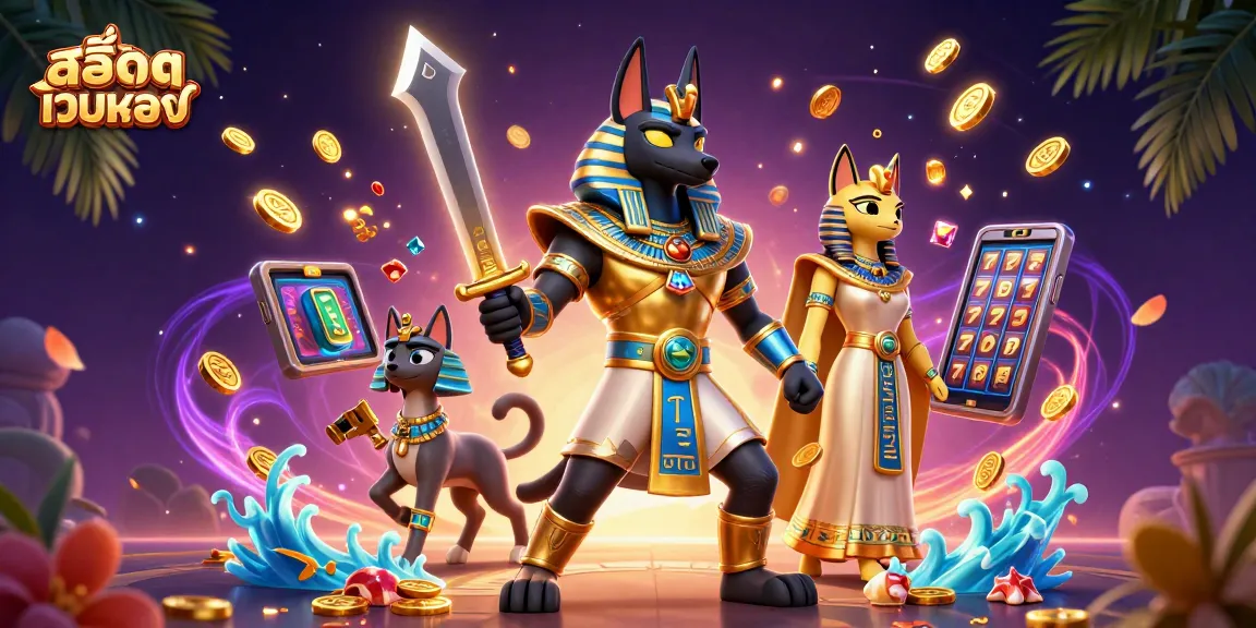 Experience the excitement of สล็อตเว็บตรง with dynamic slots and vibrant characters in a stunning scene.