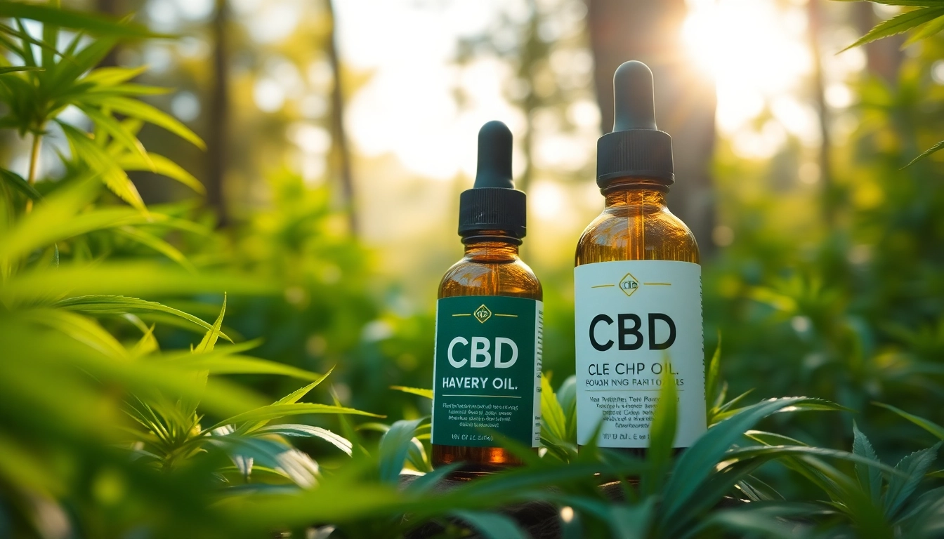 Highlight pure CBD Oil bottle surrounded by lush green hemp leaves for tranquility.