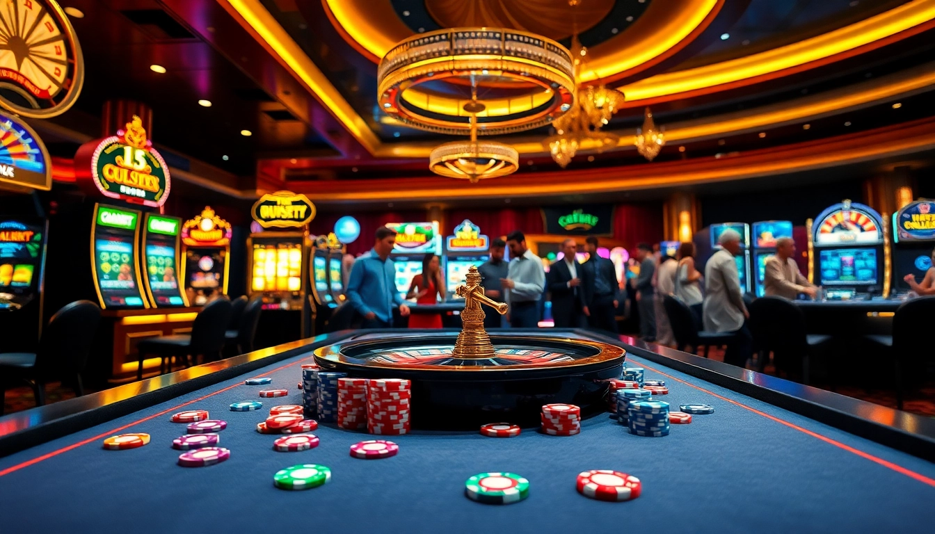 Players enjoying a thrilling game at jeetbuzz ক্যাসিনো with vibrant casino atmosphere.