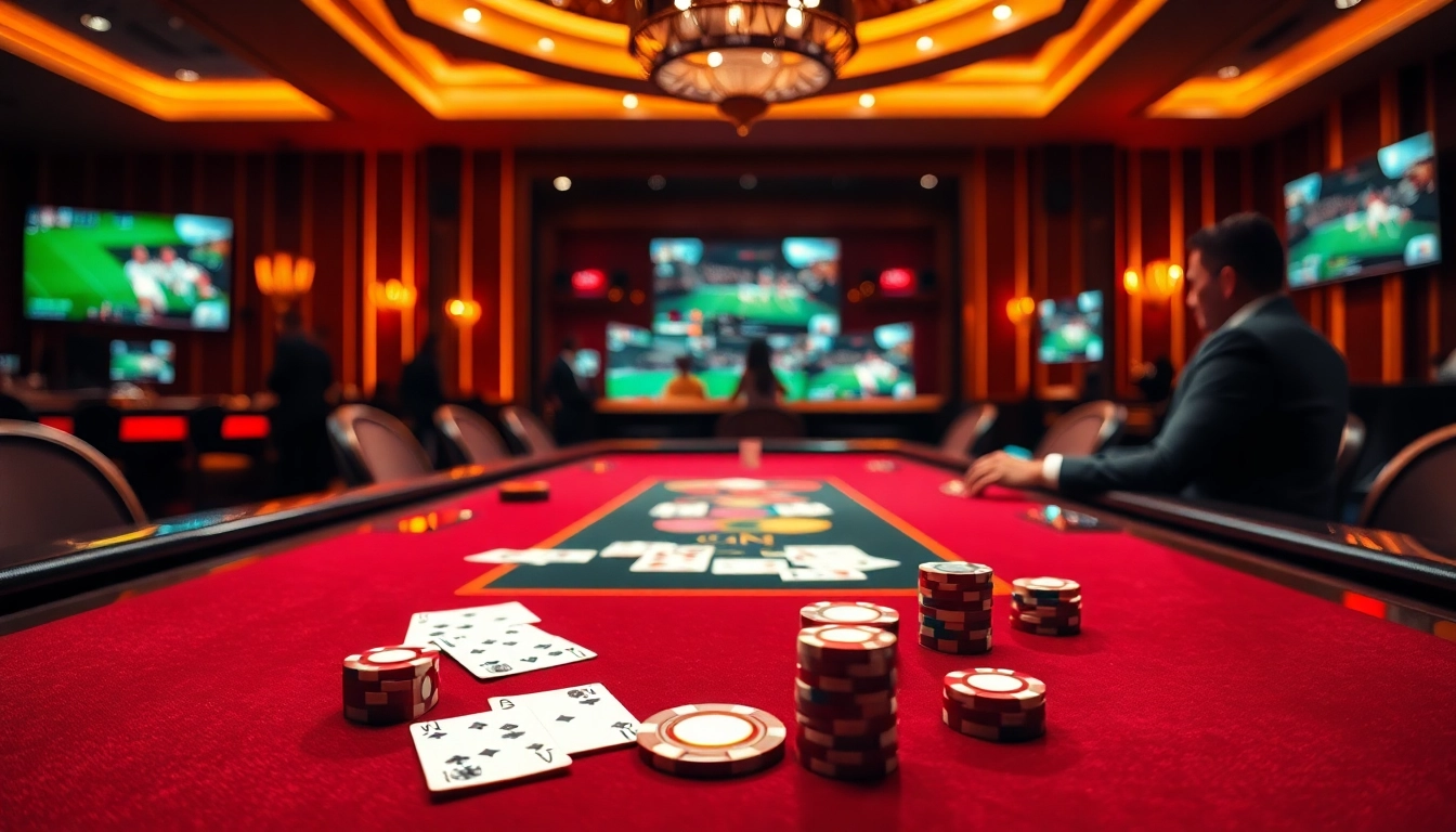 Engaging online sports betting scene showcasing link alternatif sbobet with vibrant casino elements.