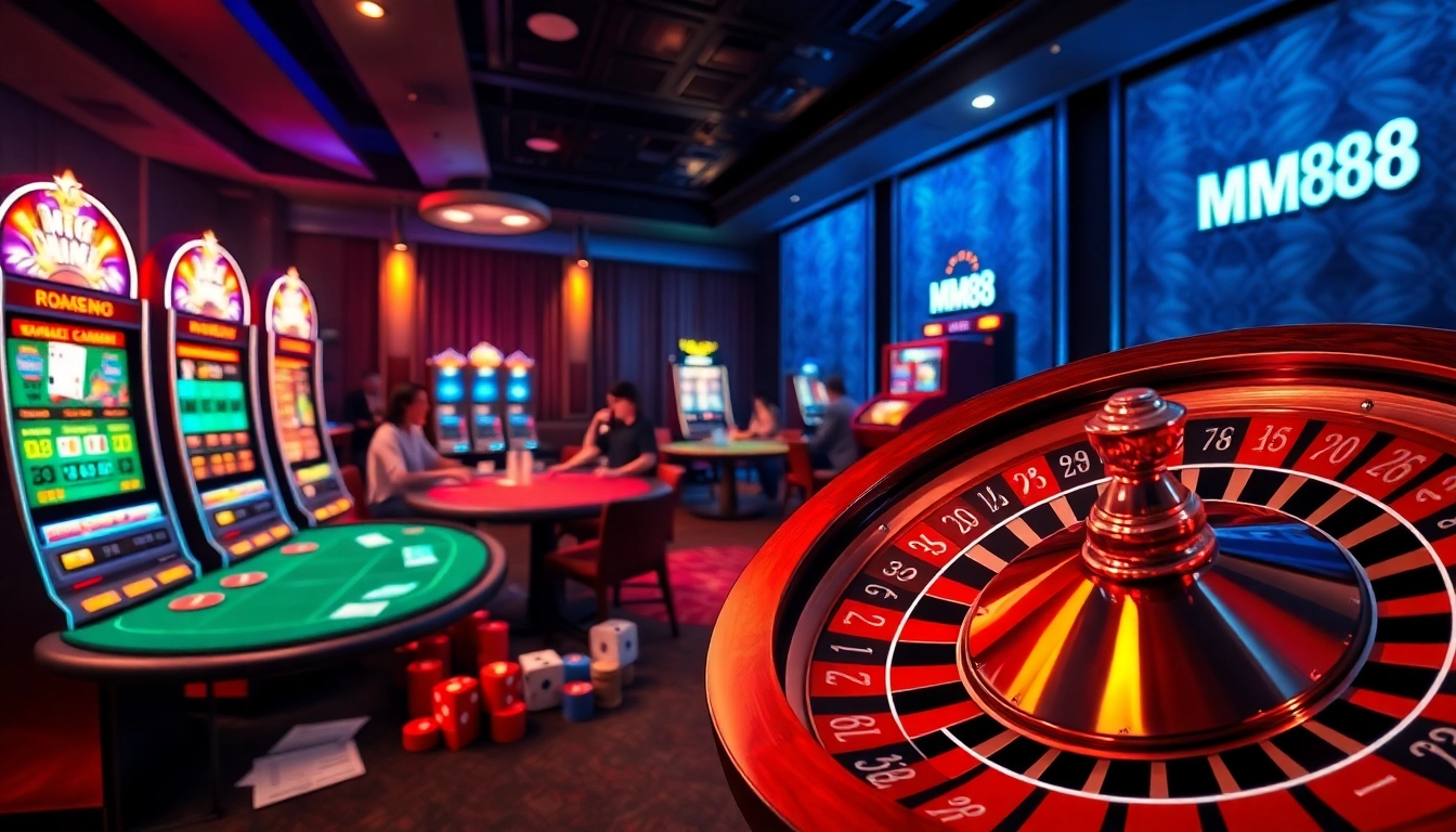 Experience the excitement of MM88 with vibrant slot machines and lively poker tables.